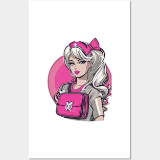 barbie nurse sketch art Posters and Art